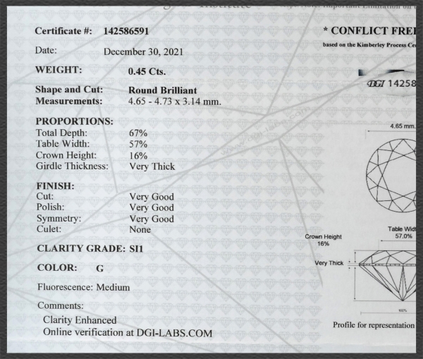 Brillant 585 Gold Anhänger; 0,45ct mit DGI Zertifikat